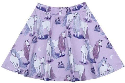 Kinder Rock GOTS zertifiziert Bio-Baumwolle, Hellflieder, Pferde-Muster, Walkiddy