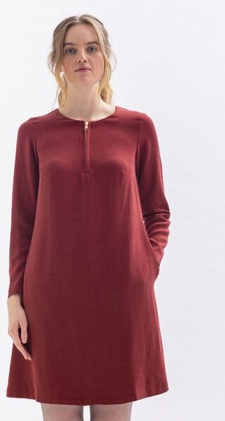 Studio Hertzberg Knielanges Kleid KLAA-RA aus Tencel in blau, grün und merlotrot