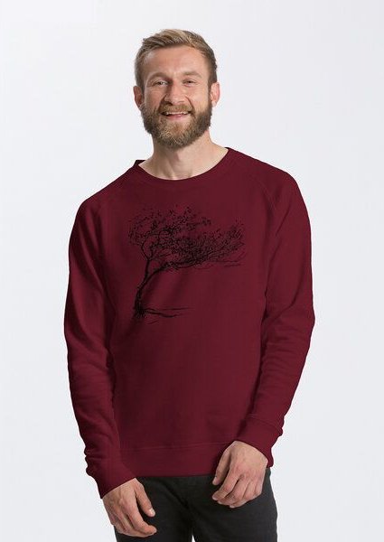 Peaces.bio - handbedruckte Biomode Bio Herren-Sweatshirt Windy Tree