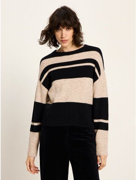LANIUS Streifenpullover aus Bio-Alpakawolle und Bio-Baumwolle