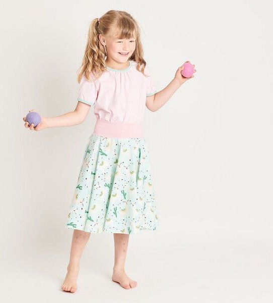 Cheeky Apple Tellerrock aus Bio-Baumwolle "Alpakas"