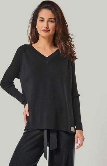 YOU LOOK PERFECT 100% Merino Strickpullover mit V-Ausschnitt "Dorina"