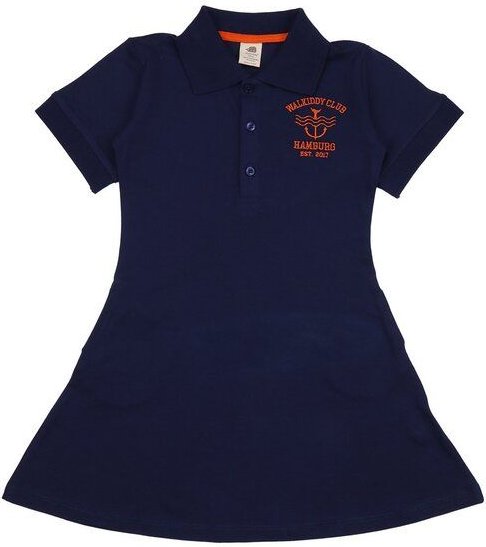 Kinder-Polokleid Blau „Blue Depths“ aus Bio-Baumwolle – GOTS-zertifiziert – Walkiddy