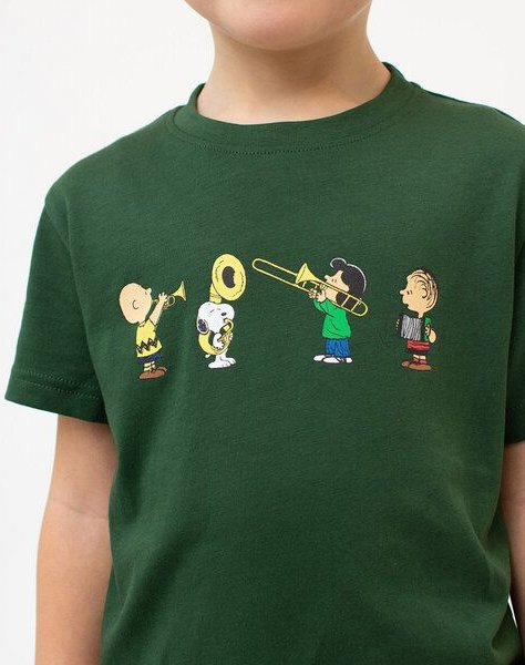 Bavarian Caps Kids T-Shirt Peanuts Blaskapelle - Dunkelgrün