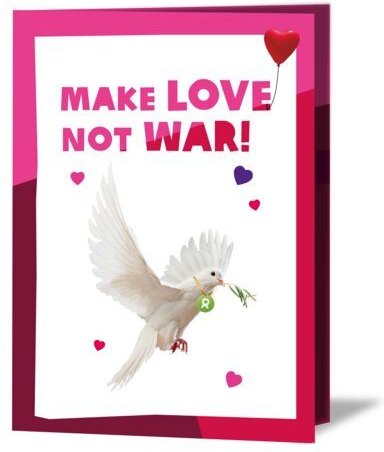 OxfamUnverpackt Spenden-Geschenk "Friedenstaube" (Grußkarte zum Liebe zeigen mit Magnet)