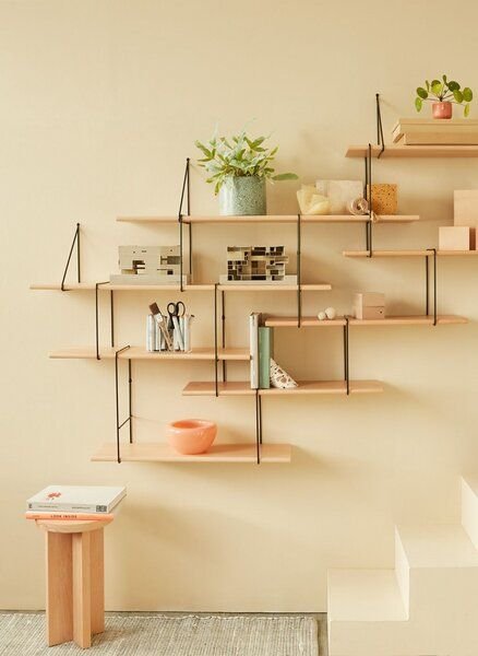 Hausen Wandregal LINK Trio shelf beech / black