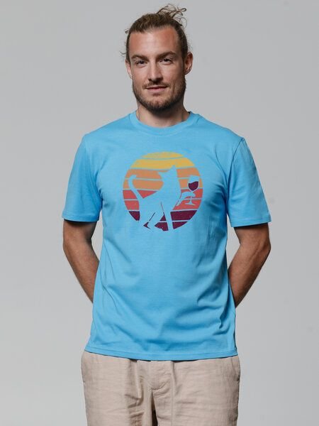 watapparel T-Shirt Unisex Sunset Katze & Rotwein