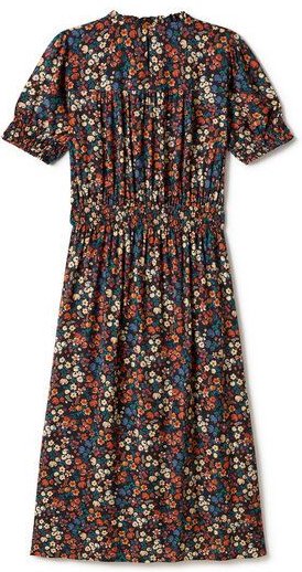 TWOTHIRDS Grassholm nachhaltiges Kleid für Frauen in Small Green Flowers, Rose Flowers und Wild Forest