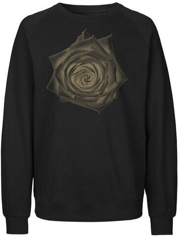 Peaces.bio - handbedruckte Biomode Bio Damen Sweatshirt Loose Fit Rose