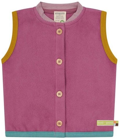 loud + proud Babys & Kinder Weste aus Baumwoll-Fleece, GOTS-zertifiziert
