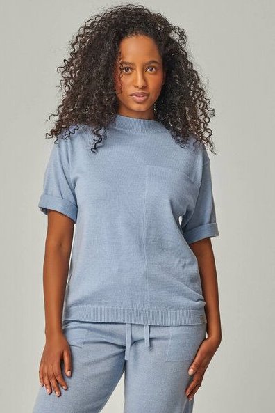 YOU LOOK PERFECT 100% Merino gestricktes T-Shirt "Elfie"