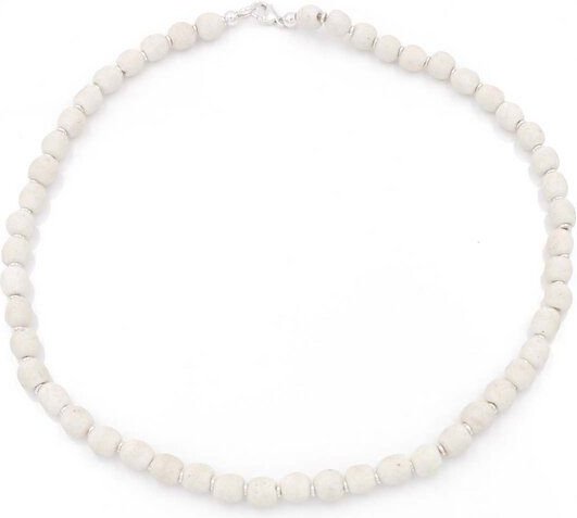 Mekhada Halskette mit Silber und Perlen aus Recycling Glas, 46 cm
