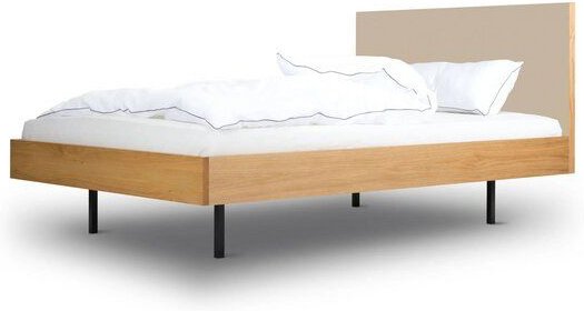 BARTMANN Unidorm Classic - Holzbett aus Eiche mit Kopfteil aus Linoleum