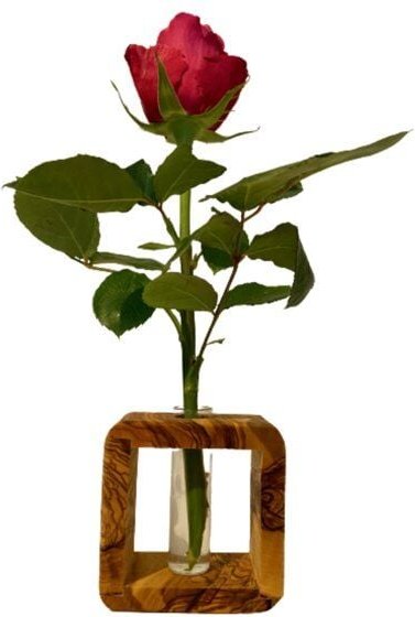 Olivenholz erleben Vase QUENTIN aus Olivenholz