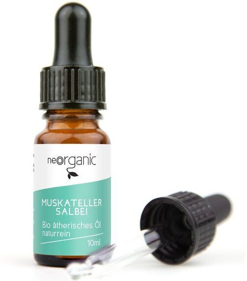 NeoOrganic Bio-Muskatellersalbeiöl (Salvia Sclarea), 100% naturreines ätherisches BIO-Öl – 10ml