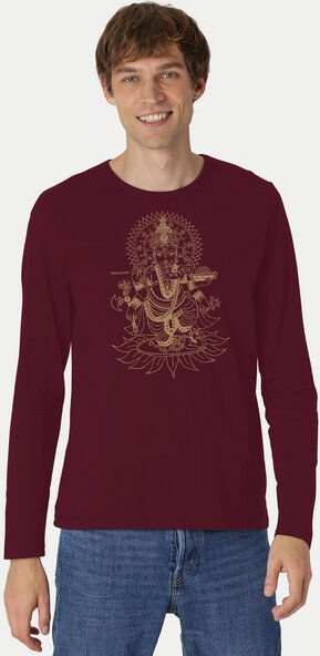 Peaces.bio - handbedruckte Biomode Bio-Herren-Langarmshirt Ganesha