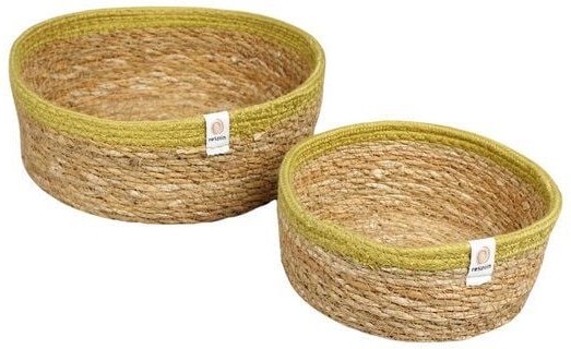 reSpiin Aufbewahrungskorb 2er-Set aus Seegras & Jute – Grau oder Grün