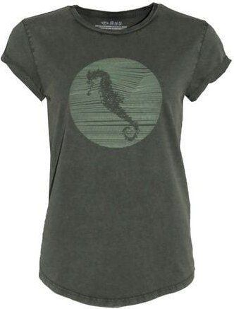 FÄDD Damen T-Shirt Rundhals aus Bio-Baumwolle "Hippocampus" Grün