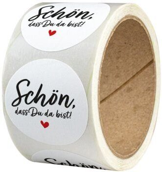 Thumbnail - Fines Papeterie 50 Aufkleber * verschiedene Motive * 4cm rund * auf Rolle * Naturpapier