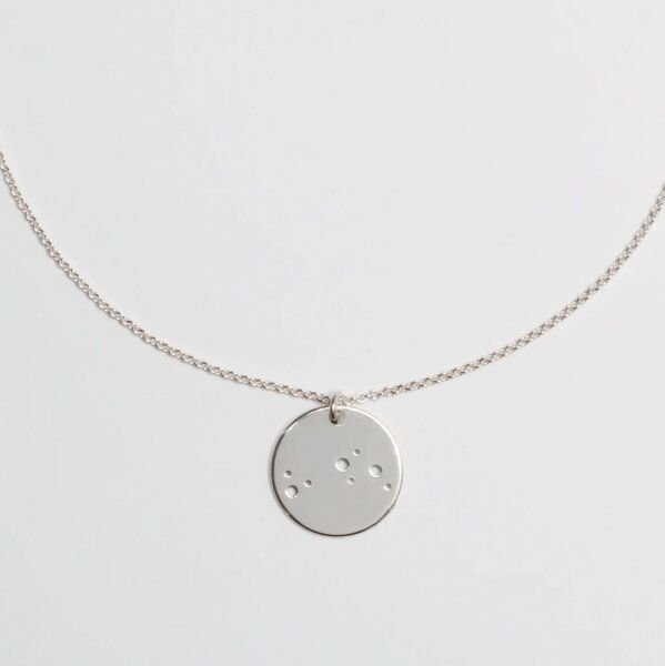 BELLYBIRD Jewellery Sternzeichen Kette, Anhänger 14mm, Silber/ Silber vergoldet