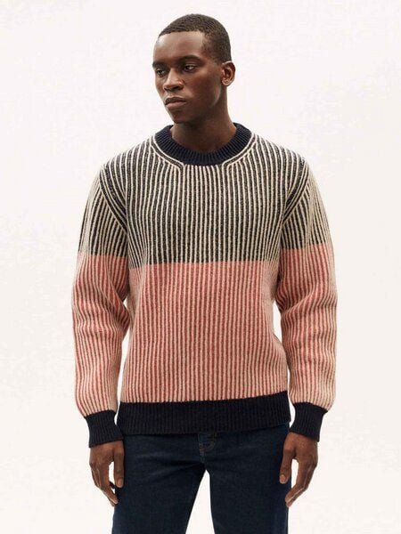 Thumbnail - thinking mu Herren Pullover - Stripes Guiu - aus Bio-Wolle