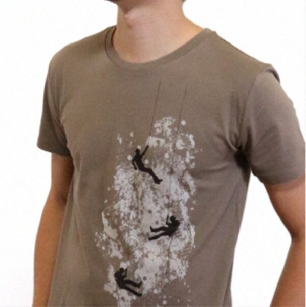 Spangeltangel Herrenshirt "Kletterer", bedruckt, Herren, Siebdruck, sportlich