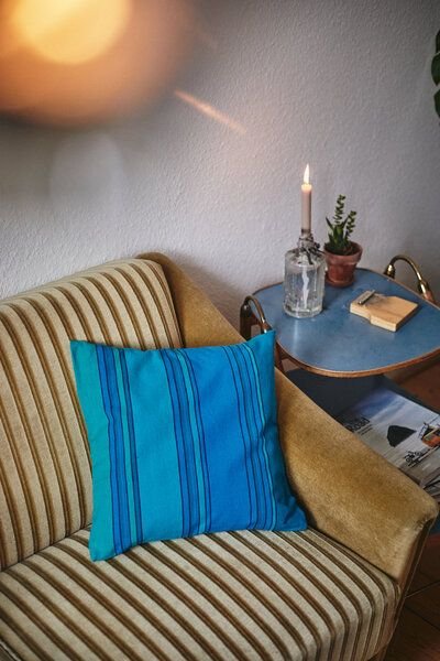 HängemattenGlück Kissenbezug aus reiner Bio Baumwolle 40x40cm Blautöne