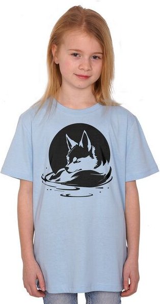 HANDGEDRUCKT "Wolf" Kinder T-Shirt aus Biobaumwolle (kbA)