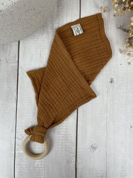 Stoffretter - Windelarsch & Zwirn Stoffretter Schnuff - Baby Musselin Schnuffeltuch mit Greifring