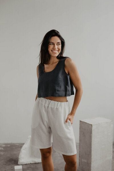 Thumbnail - AmourLinen Mini-Leinen-Crop-Top PIPPA