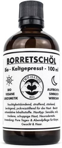 Two Hands BIO Borretschöl - Bio - Vegan - Kaltgepresst - 100 ml