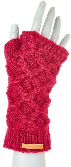 short'n'pietz Schurwollhandstulpen mit Rautenzopfstrickmuster, handgestrickt