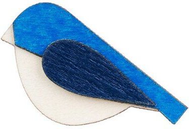BeWooden Holzbrosche „Blue Bird“ – Vogelbrosche