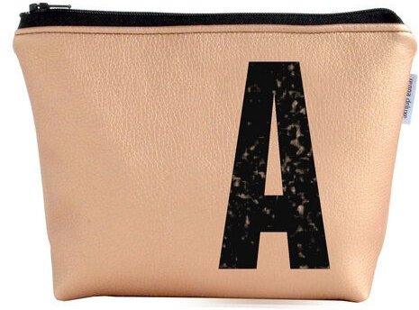 renna deluxe Kulturtasche und Kosmetiktasche personalisiert mit Monogramm - KUPFER