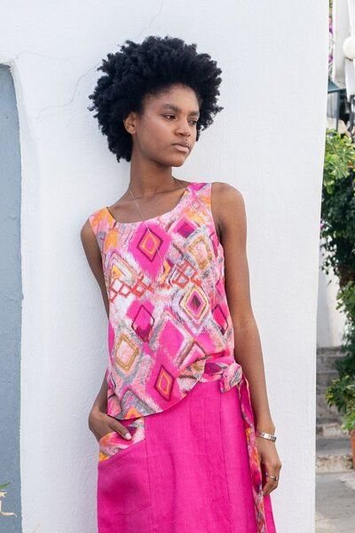 KOKOworld Top Katania aus Viskose – minimalistisches Sommer-Top – luftig & bequem – vielseitig für Büro, Alltag & Reisen...