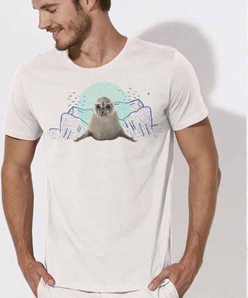 Picopoc Seehund T-Shirt für Männer in weiß