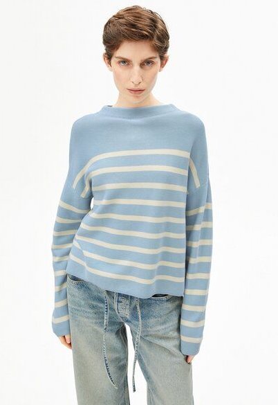 Thumbnail - ARMEDANGELS MERINAA STRIPES Damen Strickpullover aus Bio-Baumwolle