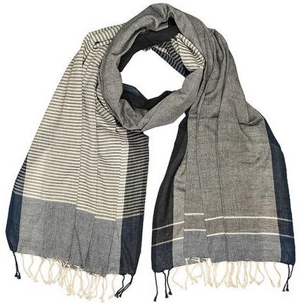 CONTIGO Fairtrade Großzügiger, leichter Fairtrade Schal "HANDWEAVE" aus Biobaumwolle, 200 x 75 cm