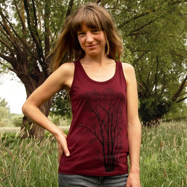 Cmig Damen Tank-Top Erle mit Elster in burgundy