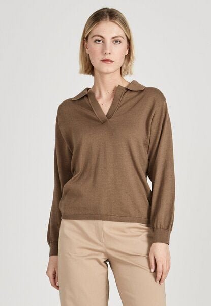 Givn Berlin Damen Strickpullover mit V-Ausschnitt aus Bio-Baumwolle "Camilla"