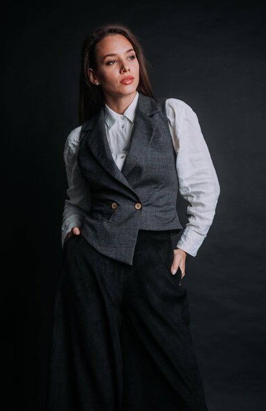 De IONESCU Damen Cordhose Palazzo – Bio & Fair produziert