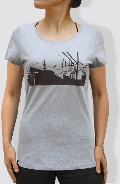 little kiwi Damen T-Shirt, "Downtown Train", Heather Ice Blue