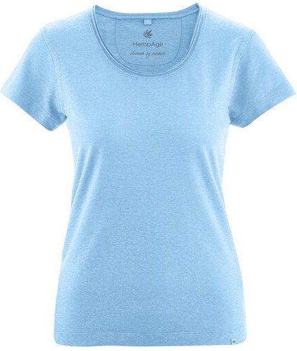 HempAge Damen T-Shirt mit Rollsaum Hanf/Bio-Baumwolle