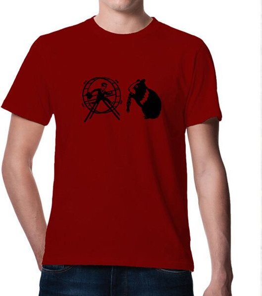 Picopoc T-Shirt Hamster & der Hamsterrad in rot