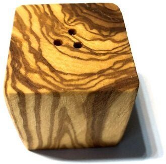 Olivenholz erleben Salz- oder Pfefferstreuer in Würfelform aus Olivenholz