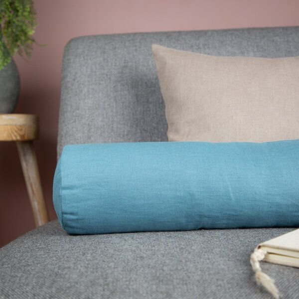 nahtur-design Nackenrolle mit Bezug aus 100% Leinen und Füllung mit Merinowolle oder Dinkelspelz