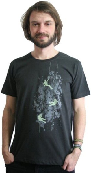 Spangeltangel Herrenshirt "Kletterer", bedruckt, Herren, Siebdruck, sportlich