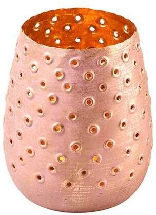 Mitienda Shop Windlicht mit Lochmuster rosa, gold, Weihnachtsdeko