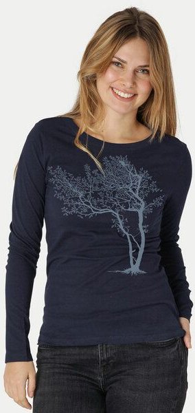 Peaces.bio - handbedruckte Biomode Bio-Damen-Langarmshirt "Fancy Tree"