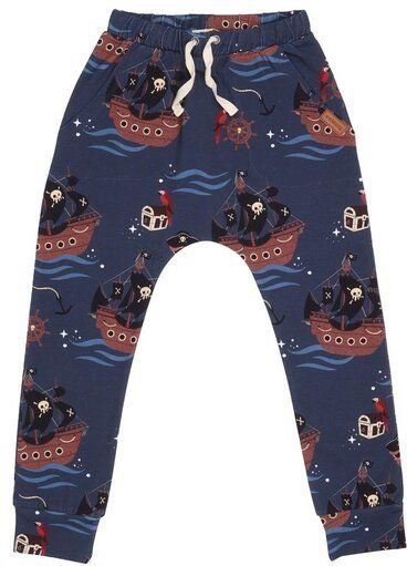 Jogginghose Kinder Dunkelblau mit Piratenprint aus GOTS-zertifizierter Bio-Baumwolle – Walkiddy